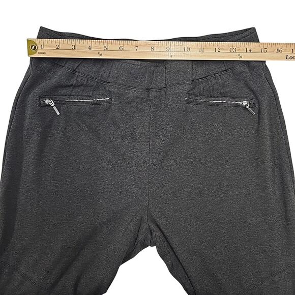 Anthropologie Maeve Womens The Sabine Pull-On Flare Pant Sz L Zippered Leg Grey - Picture 10 of 15